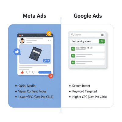 Meta Ads vs. Google Ads (2025 Quick Comparison)